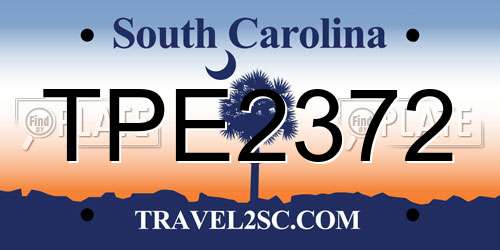TPE2372 South Carolina License Plate