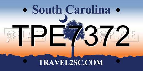 TPE7372 South Carolina License Plate