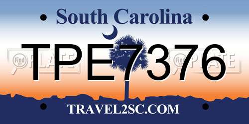 TPE7376 South Carolina License Plate