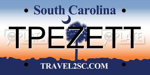 TPEZETT South Carolina License Plate