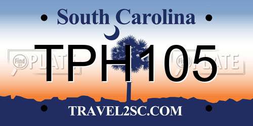 TPH105 South Carolina License Plate