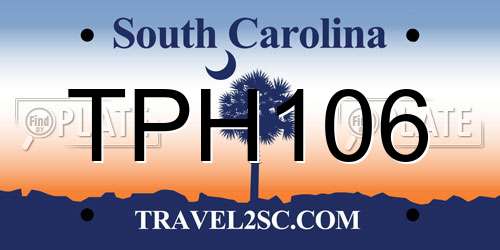 TPH106 South Carolina License Plate