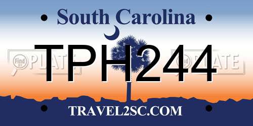 TPH244 South Carolina License Plate
