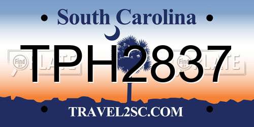 TPH2837 South Carolina License Plate