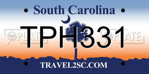 TPH331 South Carolina License Plate