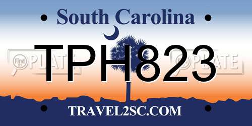 TPH823 South Carolina License Plate