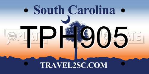 TPH905 South Carolina License Plate