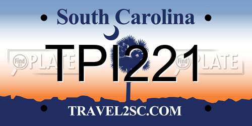 TPI221 South Carolina License Plate