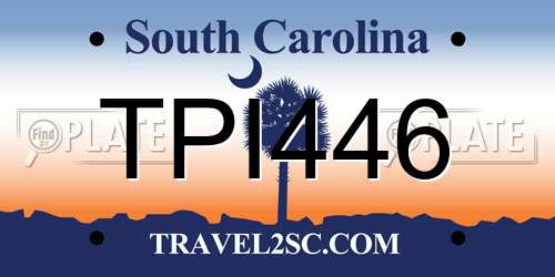 TPI446 South Carolina License Plate