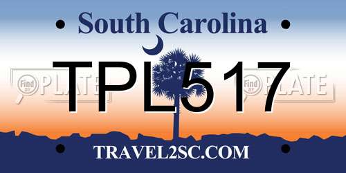 TPL517 South Carolina License Plate