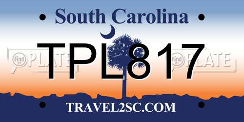 TPL817 South Carolina License Plate