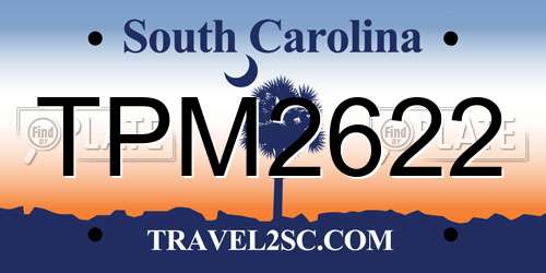 TPM2622 South Carolina License Plate