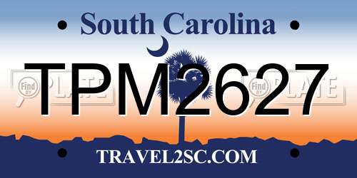 TPM2627 South Carolina License Plate