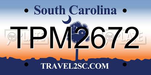 TPM2672 South Carolina License Plate