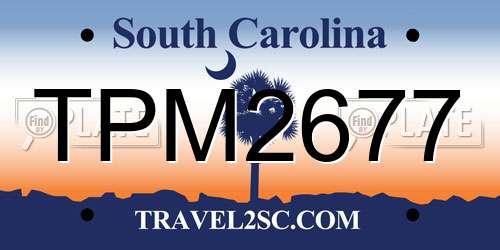 TPM2677 South Carolina License Plate