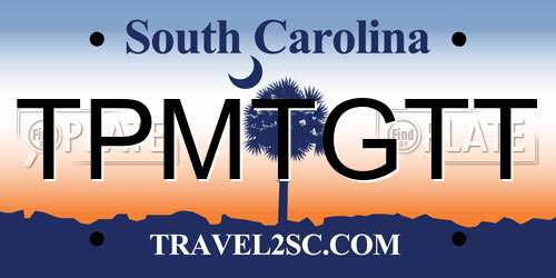 TPMTGTT South Carolina License Plate