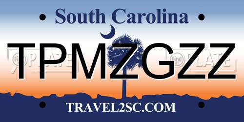 TPMZGZZ South Carolina License Plate