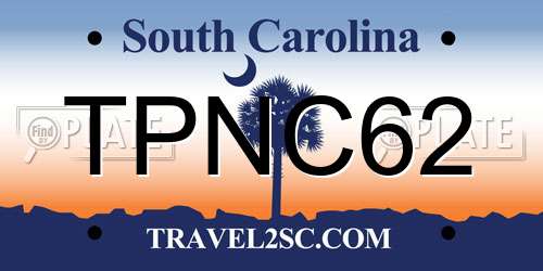 TPNC62 South Carolina License Plate