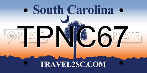 TPNC67 South Carolina License Plate