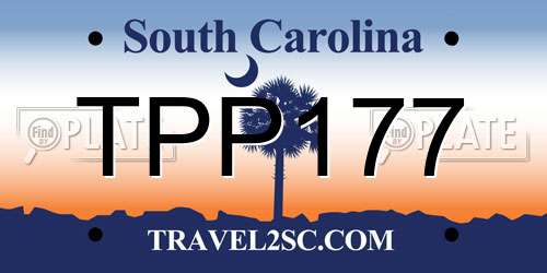 TPP177 South Carolina License Plate