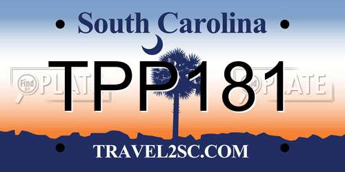 TPP181 South Carolina License Plate