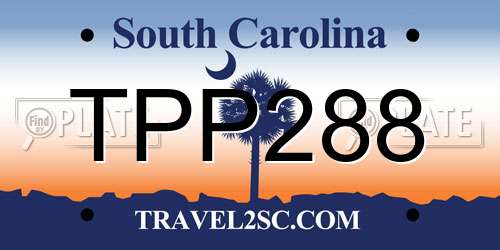 TPP288 South Carolina License Plate