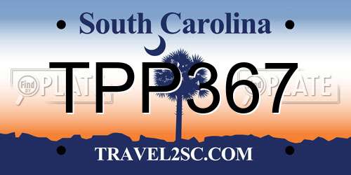 TPP367 South Carolina License Plate