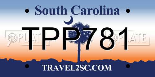 TPP781 South Carolina License Plate