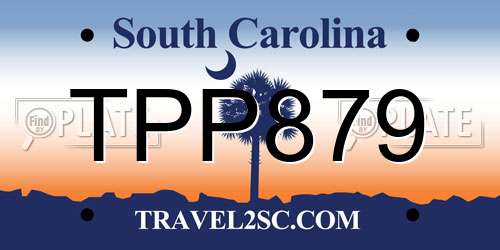 TPP879 South Carolina License Plate