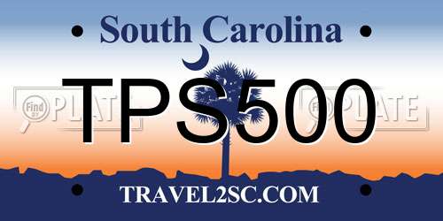 TPS500 South Carolina License Plate