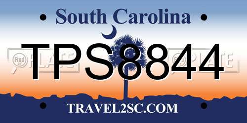 TPS8844 South Carolina License Plate