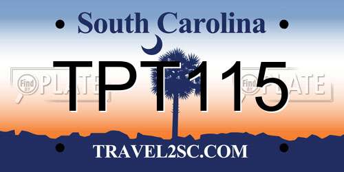 TPT115 South Carolina License Plate
