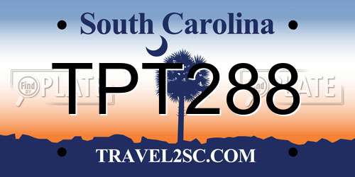 TPT288 South Carolina License Plate