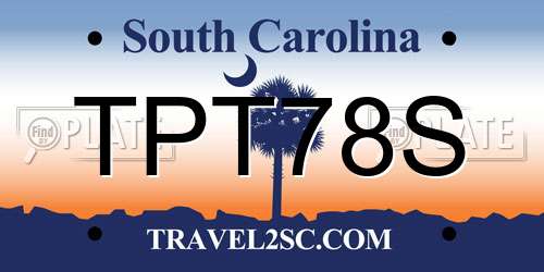 TPT78S South Carolina License Plate