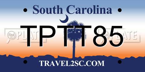 TPTT85 South Carolina License Plate