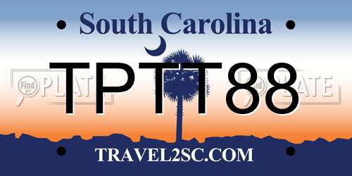TPTT88 South Carolina License Plate