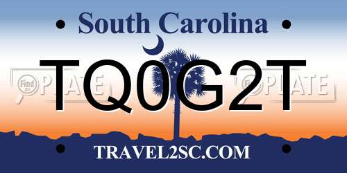 TQ0G2T South Carolina License Plate