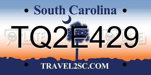 TQ2E429 South Carolina License Plate