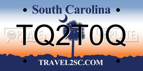 TQ2T0Q South Carolina License Plate