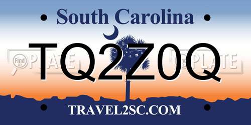 TQ2Z0Q South Carolina License Plate