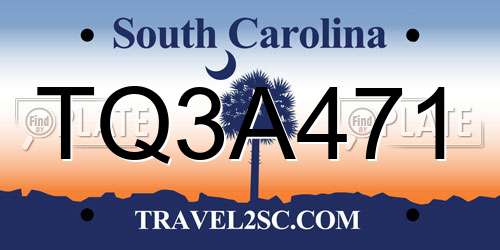 TQ3A471 South Carolina License Plate