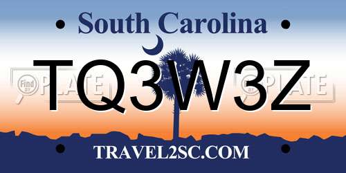 TQ3W3Z South Carolina License Plate