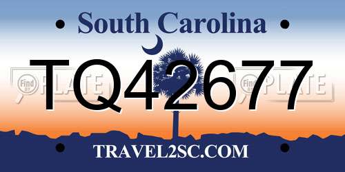 TQ42677 South Carolina License Plate