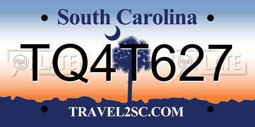 TQ4T627 South Carolina License Plate