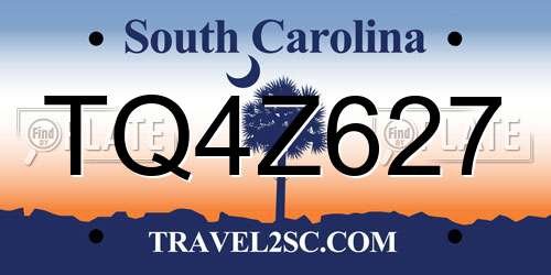 TQ4Z627 South Carolina License Plate