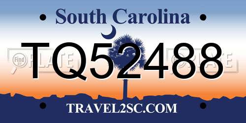 TQ52488 South Carolina License Plate