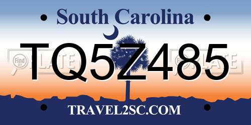 TQ5Z485 South Carolina License Plate