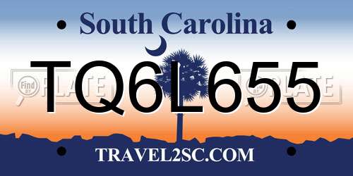 TQ6L655 South Carolina License Plate