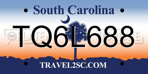 TQ6L688 South Carolina License Plate