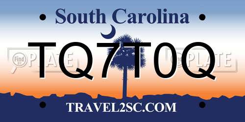 TQ7T0Q South Carolina License Plate